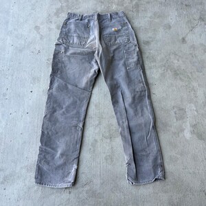 Carhartt faded gray double knee work wear carpenter pants 33x34 image 4