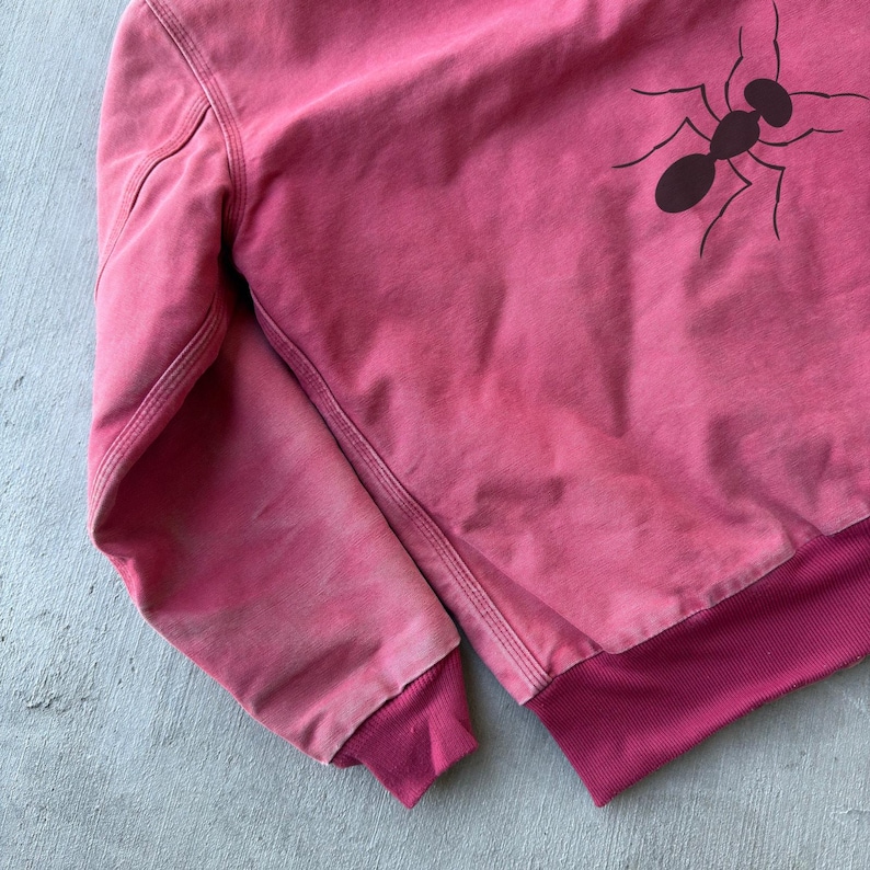 Chaqueta de trabajo con capucha rosa vintage Carhartt WJ130 para mujer Y2K imagen 8