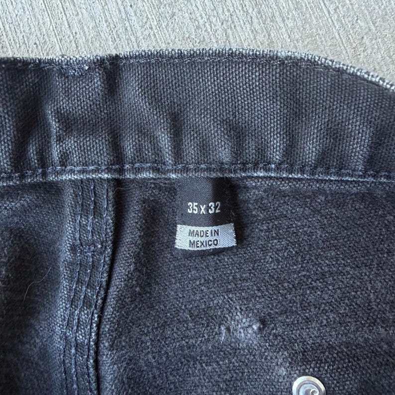 Carhartt faded black double knee work wear carpenter pants image 9