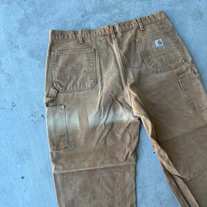 Carhartt brown double knee work wear carpenter pants 40x30 image 6
