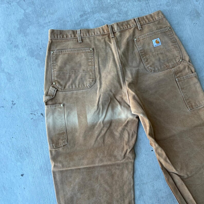 Carhartt brown double knee work wear carpenter pants 40x30 image 6