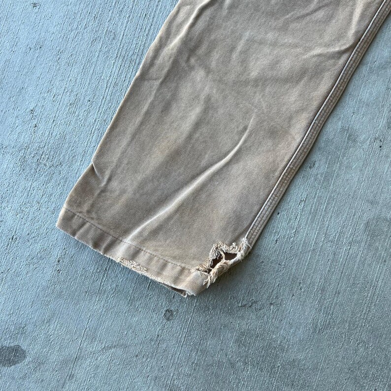 Pantalones de carpintero Carhartt de trabajo con doble rodilla descolorida en marrón, talla 32 x 32 imagen 9