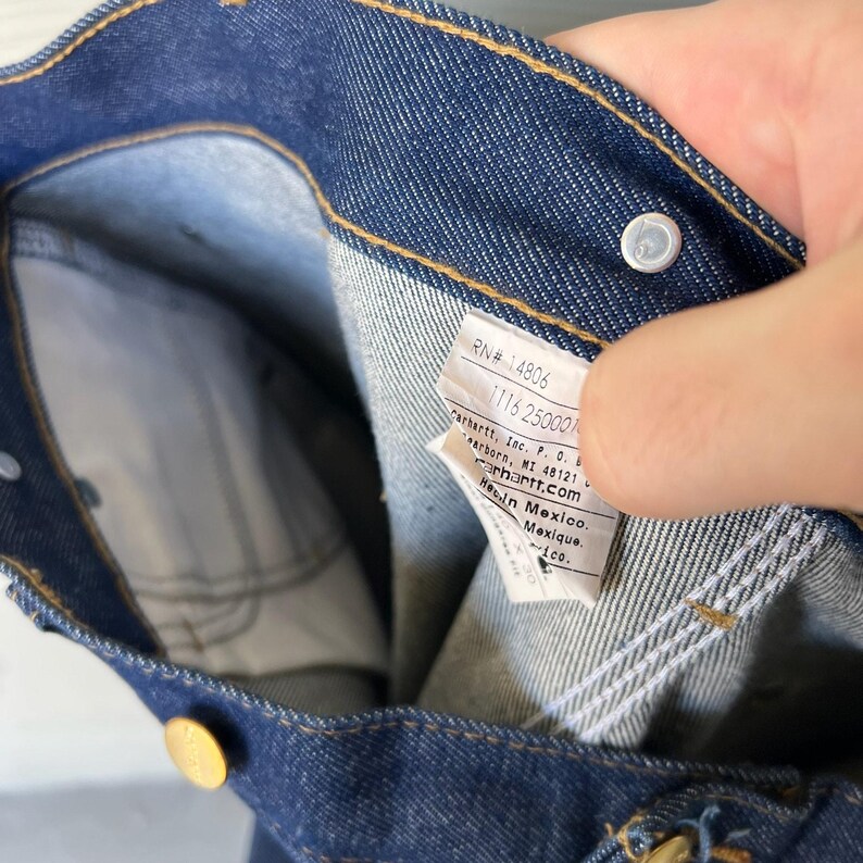 Carhartt blue denim jeans double knee work wear carpenter pants image 5