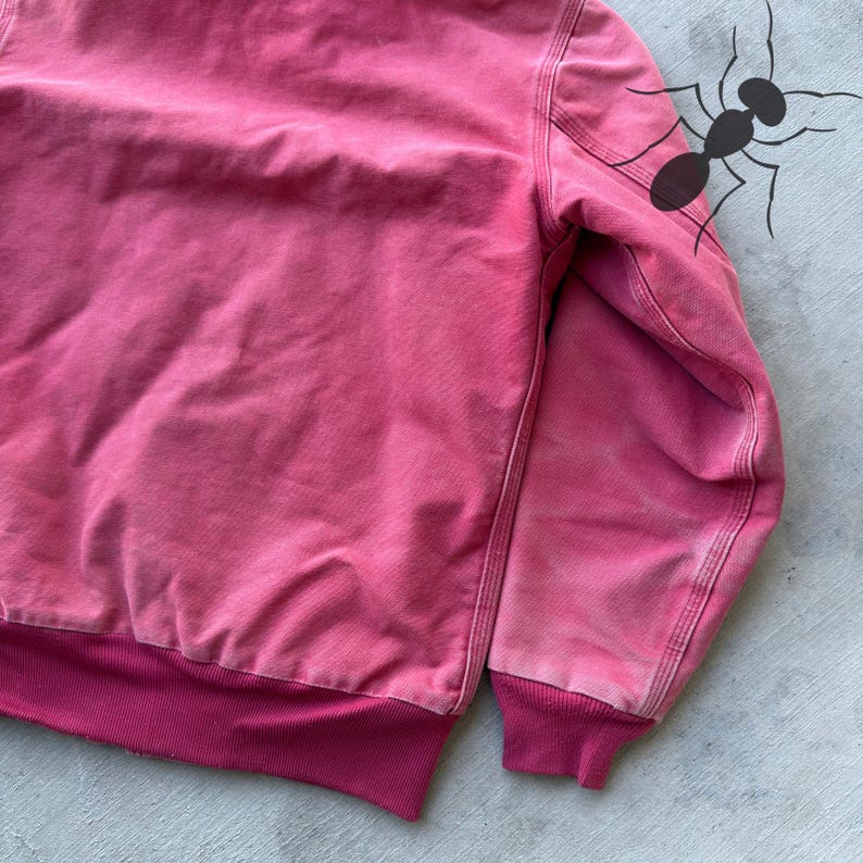 Chaqueta de trabajo con capucha rosa vintage Carhartt WJ130 para mujer Y2K imagen 9