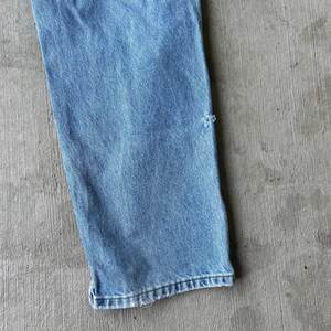 34x28.5 Carhartt blue denim jeans double knee work wear carpenter pants image 11