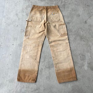 Pantalones de carpintero de trabajo Carhartt de color marrón descolorido con doble rodilla imagen 5