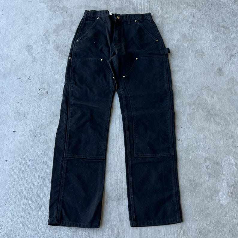 Carhartt black double knee work wear carpenter pants 30x32 image 1