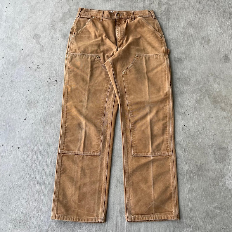 Carhartt brown double knee work wear carpenter pants image 1