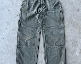 パンツ Distressed Double Knee Pants Vintage Distressed Carhartt double Knee Pants 36x30 Made in USA