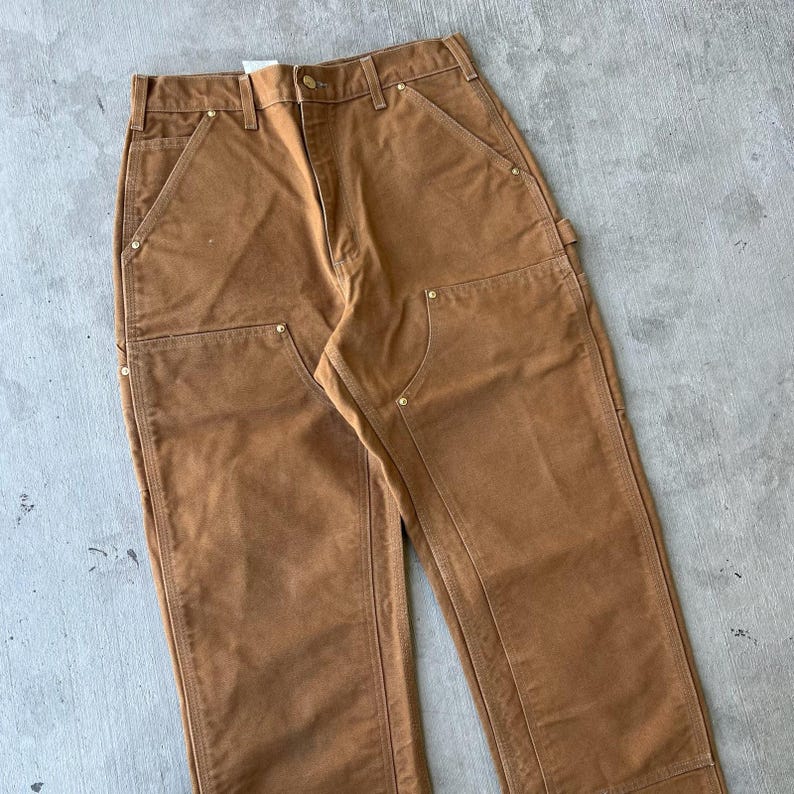 Carhartt brown double knee work wear carpenter pants 30x34 image 3
