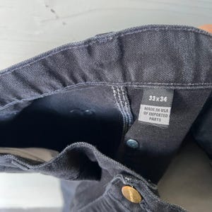 Pantalones de carpintero de trabajo Carhartt negros con doble rodilla imagen 4