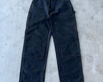 Pantalones de carpintero de trabajo Carhartt negros con doble rodilla