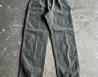 Carhartt green double knee work wear carpenter pants 36x34