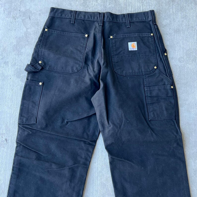 Carhartt black double knee work wear carpenter pants 34x30 image 6