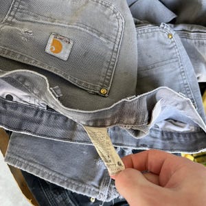 Carhartt faded gray double knee work wear carpenter pants 33x34 image 7