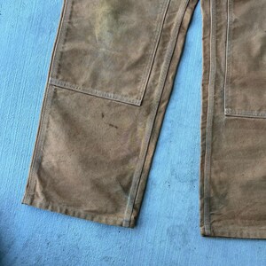 Pantalones de carpintero Carhartt marrones con doble rodilla, talla 40x34 imagen 4