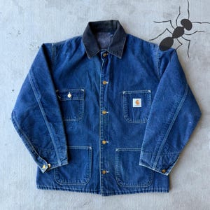 Carhartt denim large chore work wear jacket image 1