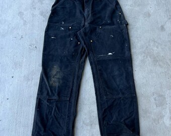 Pantalones de trabajo Carhartt de doble rodilla para carpintero, talla 33x30