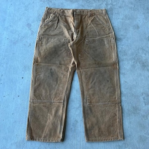 Carhartt brown double knee work wear carpenter pants 40x30 image 1