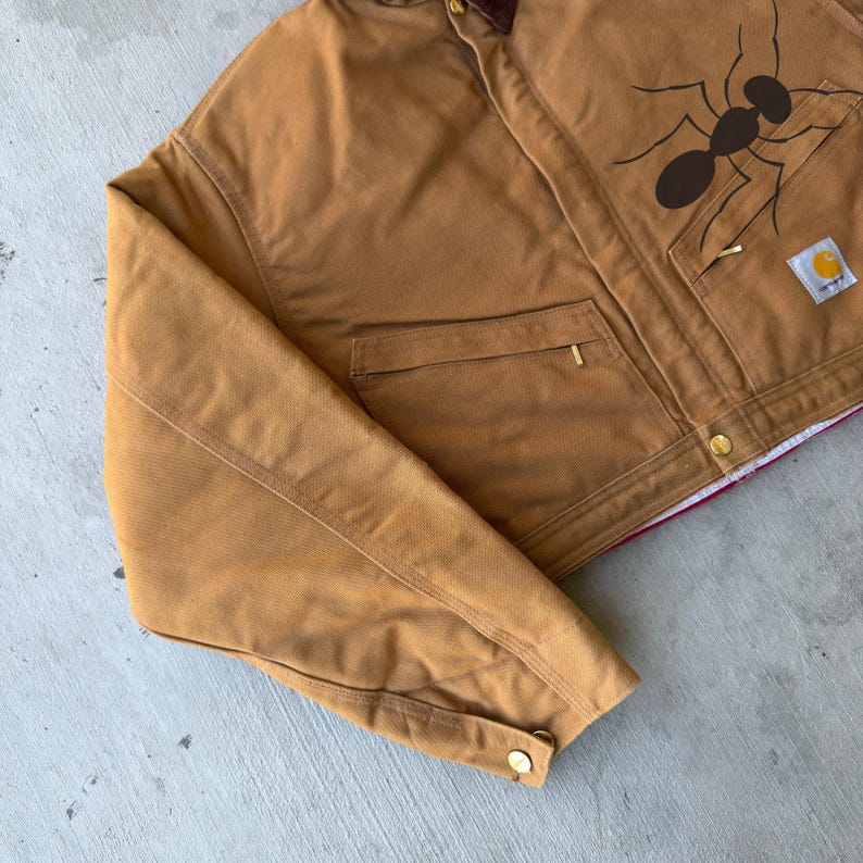 Chaqueta de trabajo corta estilo Detroit de Carhartt, color marrón, estilo años 2000 imagen 2