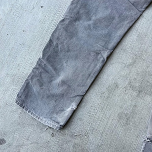 Carhartt faded gray double knee work wear carpenter pants 33x34 image 5