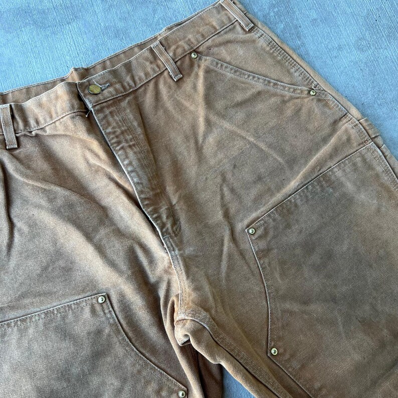 Carhartt brown double knee work wear carpenter pants 40x30 image 8