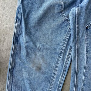 34x28.5 Carhartt blue denim jeans double knee work wear carpenter pants image 4