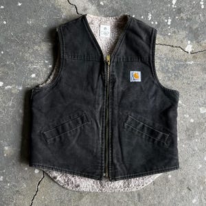 Carhartt V03 black sherpa work wear vest Medium