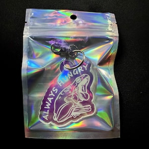 Skimrande akrylvit trädgroda nyckelring - Dumpy Frog Lover tillbehör - Sarkastisk exotisk husdjursberlock