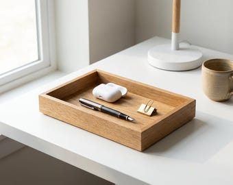 Quartersawn White Oak Catchall Tray – Invisible Miter Joints, Minimalist Valet