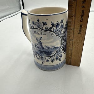 Vintage Heineken Hand Painted Delft Blue Stein Beer Mug Made in Holland image 7