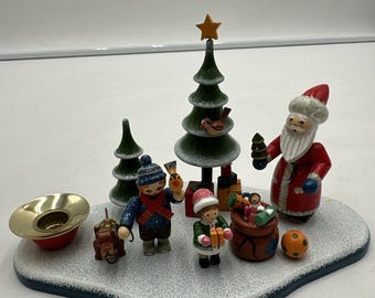 Vtg 1990s Kathe Wohlfahrt Erzgebirge Candleholder Scene - Candles - Germany