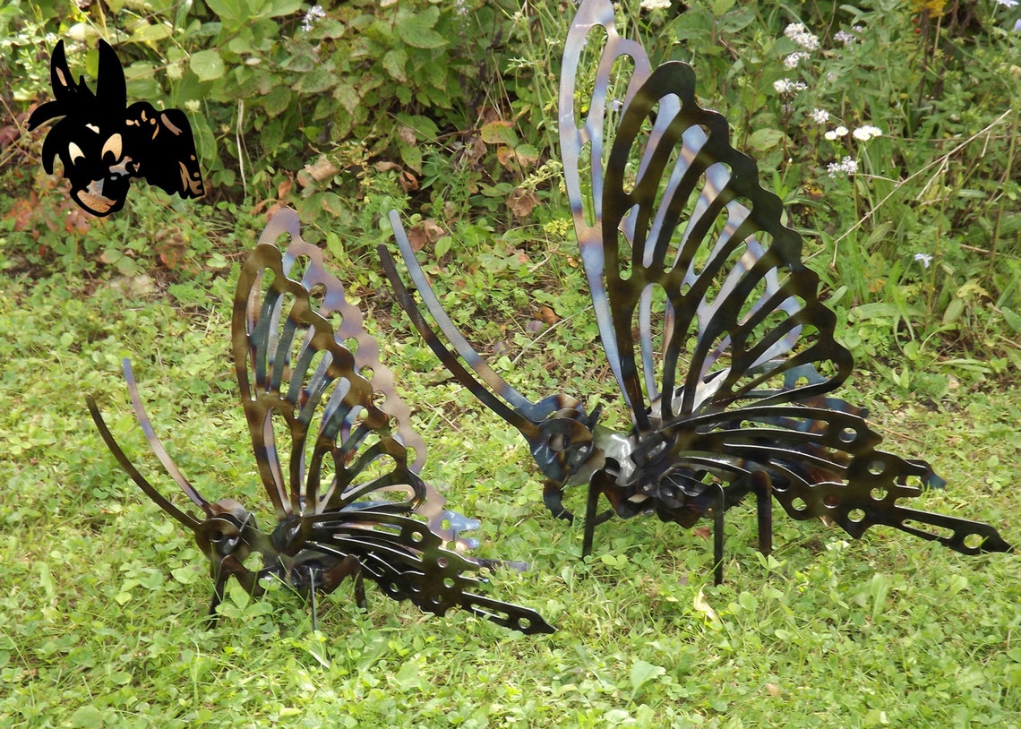 LARGE Metal Art Butterfly Steel Art Butterfly Garden Art Etsy