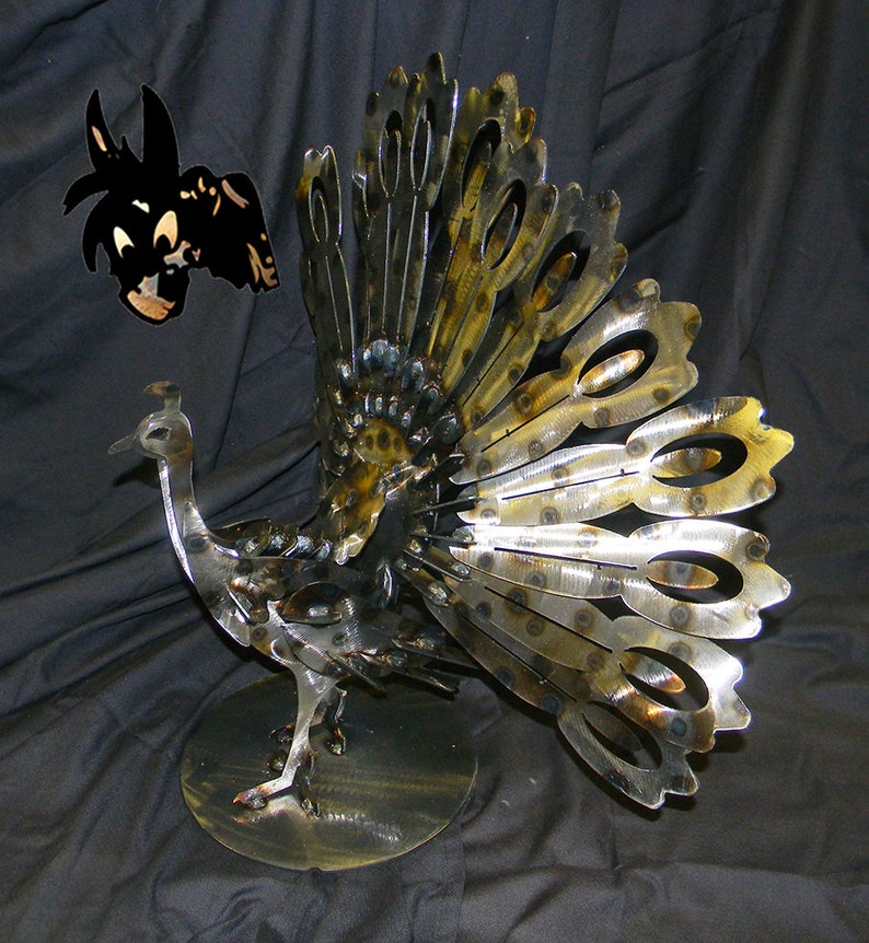 Metal Art Peacock, Garden Art image 2