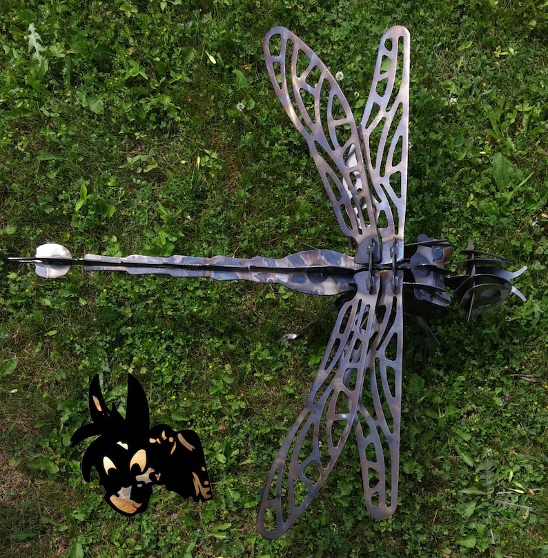 LARGE Metal Art Dragonfly Steel Dragonfly Art Garden Art Etsy
