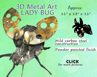 Metal Art Lady Bug, by Brown-Donkey Designs, Garden Art, Insect Art