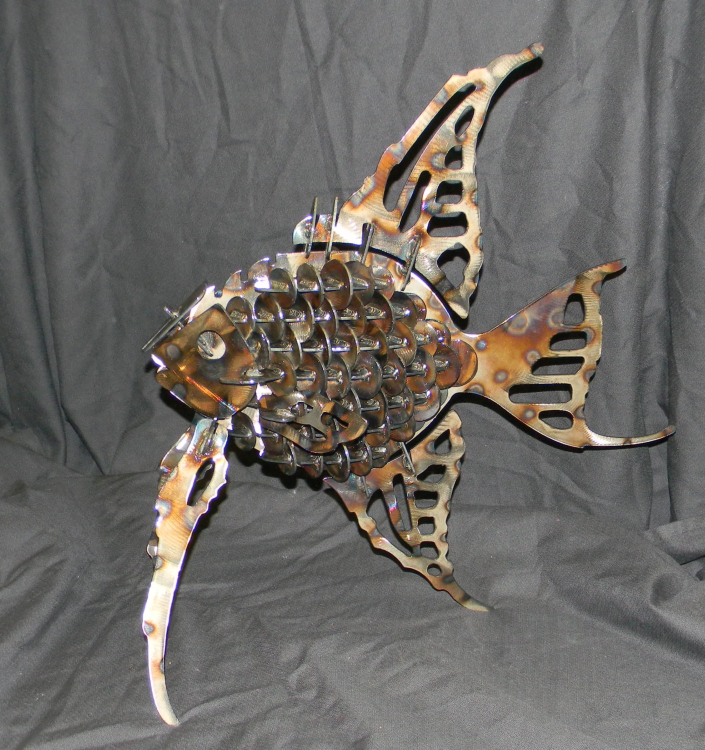Fish Metal Art, Steel Art Fish, Garden Art Fish by Browndonkey Designs