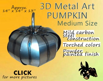 Metal Art Pumpkin, Medium Size by brown-Donkey Designs