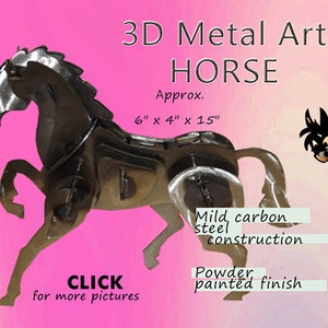 Steel Horse Sculpture: Metal Art Yard Decor (6x4x15)