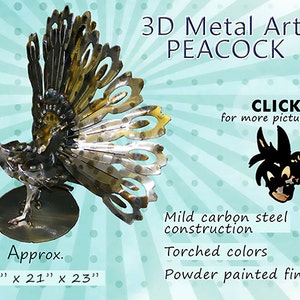 Metal Art Peacock, Garden Art image 1