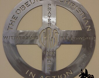 Obedient Christian Metal Art Sign - English Version