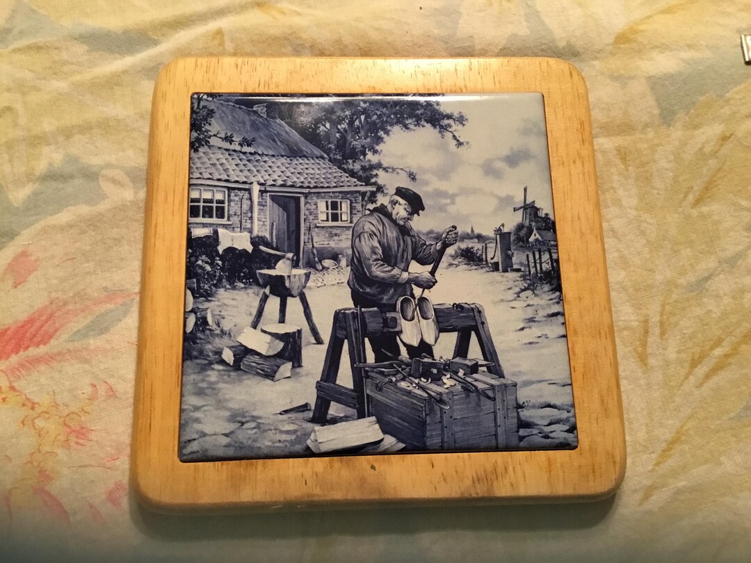 Vintage Deft Holland Art Tile With Wood Frame - Etsy UK