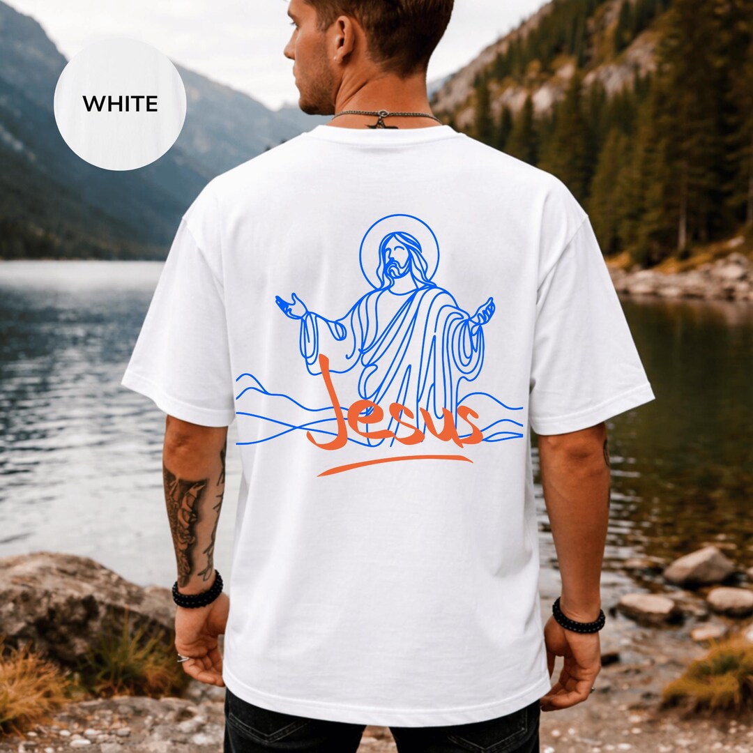 Jesus Line Art Shirt Minimal Christian Tee, Aesthetic Faith T-shirt ...