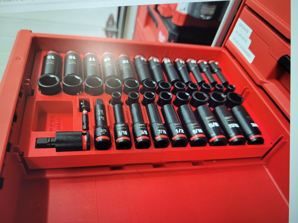 Socket Set Compatible Pack Out Milwaukee Packout 4 Drawer Socket Organizer Insert for 43 Piece Set - Etsy