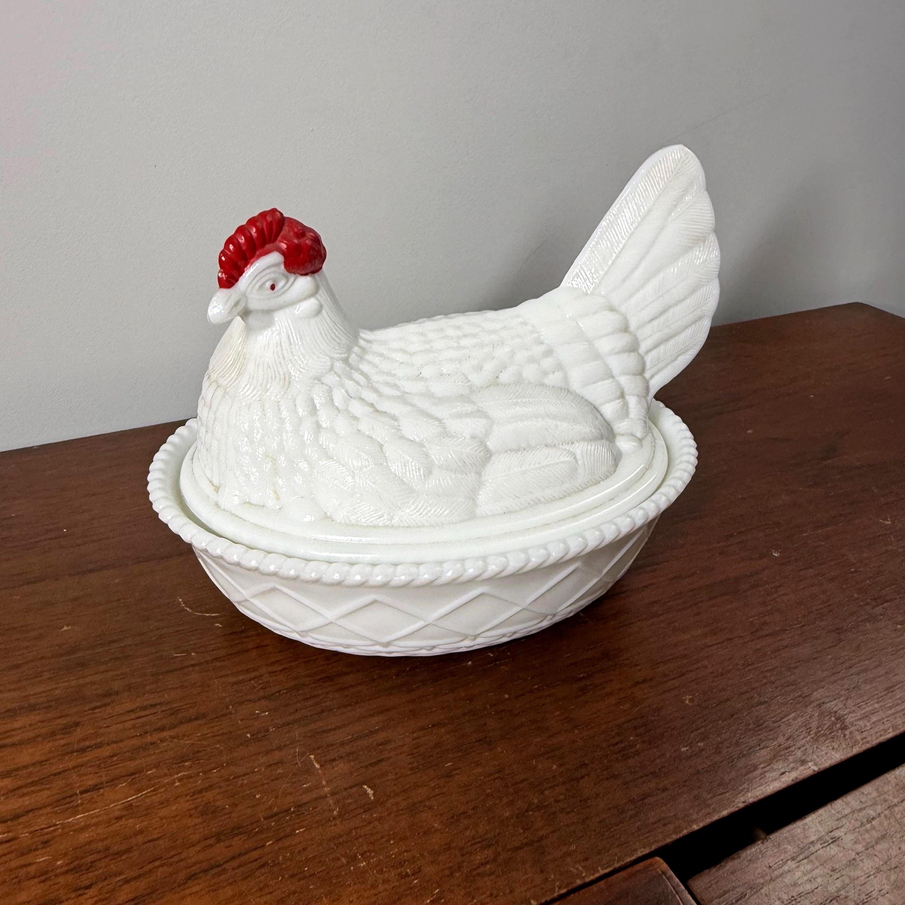 Glass hen on nest - Etsy 日本
