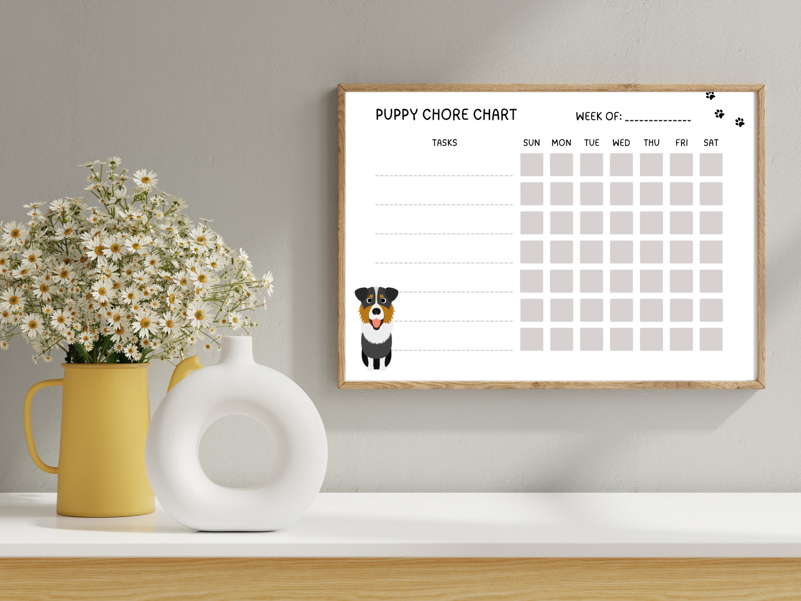 Australian Shepherd Puppy Chore Chart Kids Chore Chart New Puppy Chore ...