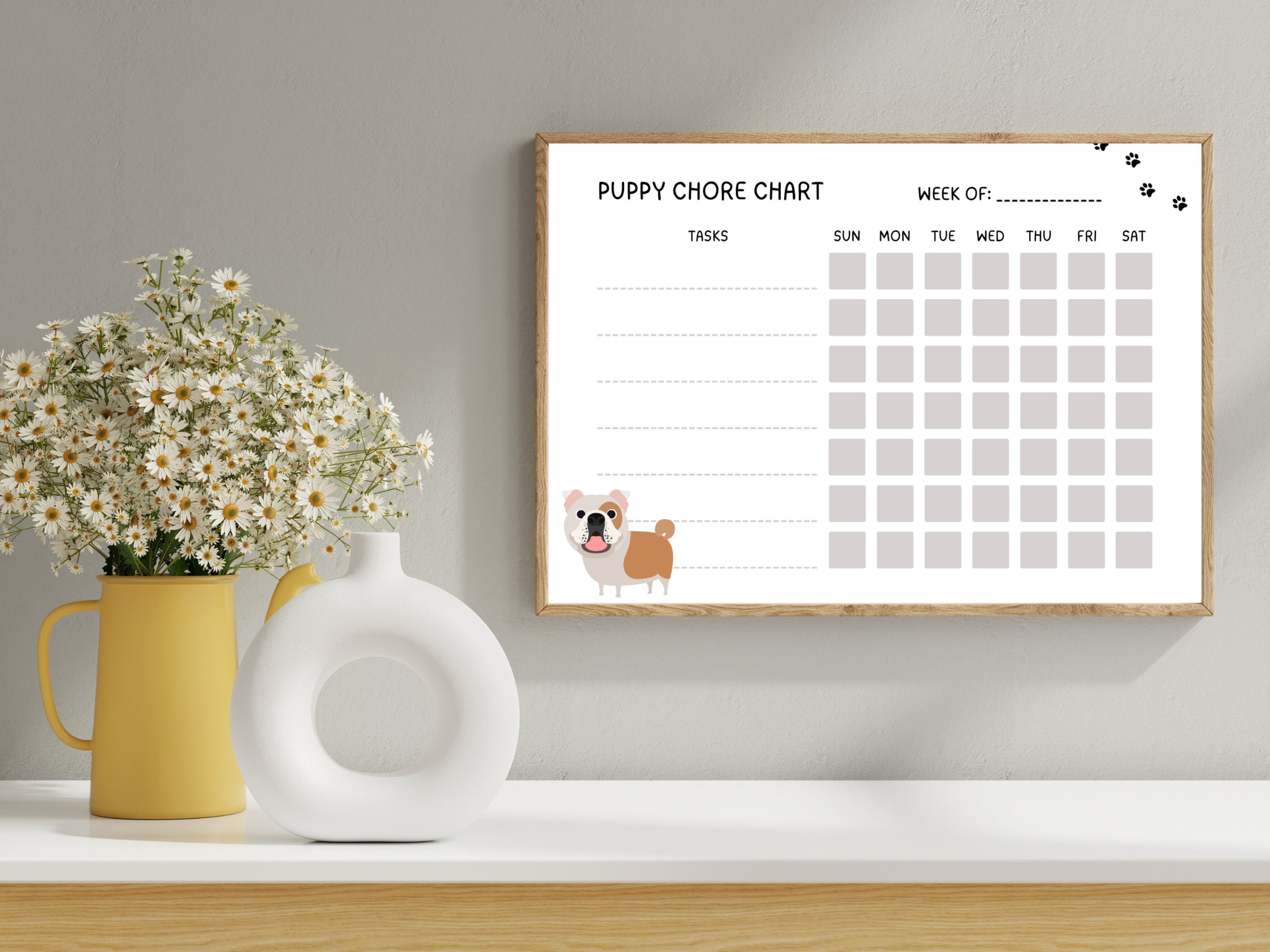 Bulldog Puppy Chore Chart Kids Chore Chart New Puppy Chore Chart ...