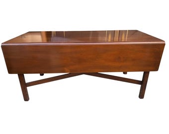 Kittinger Williamsburg Mahogany Dropleaf Coffee Table, X-Stretcher, Colonial