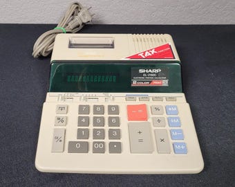 Vintage 1980s Sharp EL-2192C Electronic Printing Calculator Tested Works Read