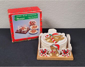 1988 Christmas Around the World House of Lloyd Teddy Bear Xmas Coasters - Read